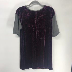 Lysse Norfolk Purple Gray Velvet Shirt Dress small